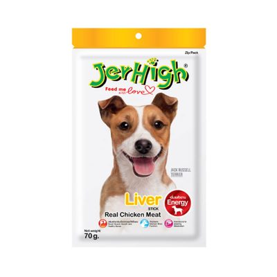 Jerhigh Liver 70 g x 3.เจอร์ไฮ ขนมสุนัข รสตับบด 70 กรัม x 3 ซอง
