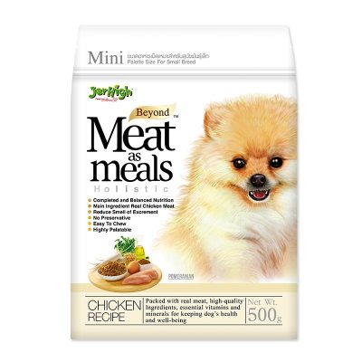 Jerhigh Meat as Meals Dog Food for Small Breed Chicken Recipe 500g.เจอร์ไฮ มีท แอส มีลส์ อาหารสุนัขชนิดเม็ด สำหรับสุนัขพันธุ์เล็ก รสไก่ 500 กรัม