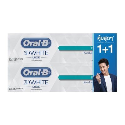 Oral-B 3D White Luxe Toothpaste Fresh Breath 90g x 1+1 Tubes.ออรัล-บี ยาสีฟัน ทรีดีไวท์ ลุกซ์ เฟรชเบรธ 90 กรัม แพ็คคู่