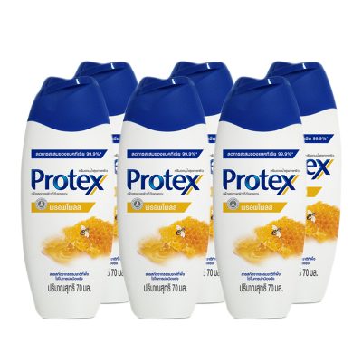 Protex Shower Cream Propolis 70 ml x 6.โพรเทคส์ ครีมอาบน้ำ สูตรพรอพโพลิส ขนาด 70 มล. เพิ่มปริมาณ 20% แพ็ค 6 ขวด