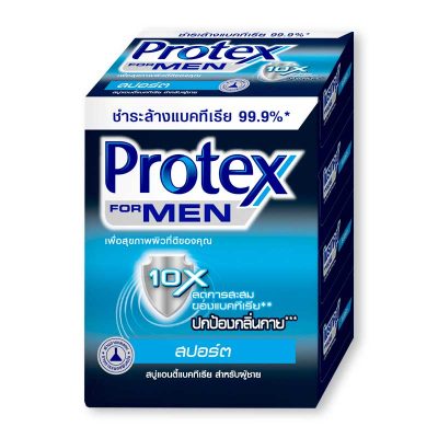 Protex Bar Soap Men Sport 65 g x 4.โพรเทคส์ ฟอร์เมน สบู่ก้อน กลิ่นสปอร์ต ขนาด 65 กรัม แพ็ค 4 ก้อน