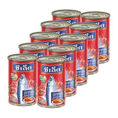 Sealect Sardines in Tomato Sauce 155g x 10 cans.ซีเล็ค ปลาซาร์ดีนในซอสมะเขือเทศ 155 กรัม x 10 กระป๋อง