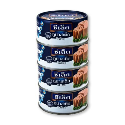 Sealect Tuna Steak in Spring Water 165g x 4 Cans.ซีเล็ค ทูน่าสเต็กในน้ำแร่ 165 กรัม x 4 กระป๋อง