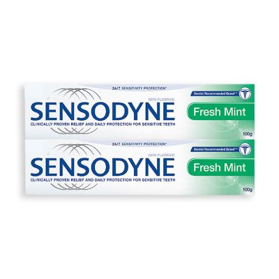 Sensodyne Toothpaste Green 100 g x 2.เซ็นโซดายน์ ยาสีฟัน สูตรเฟรช มิ้นท์ ขนาด 100 กรัม แพ็คคู่
