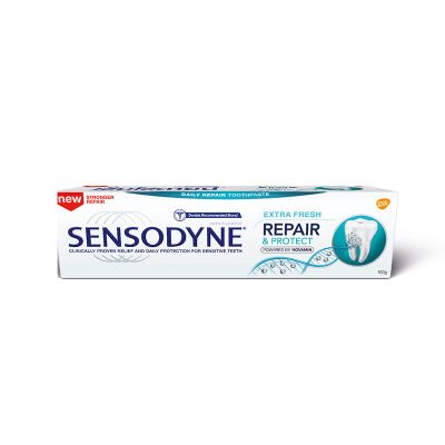 Sensodyne Toothpaste Repair Extra Fresh 100 g.เซ็นโซดายน์ ยาสีฟัน สูตรรีแพร์ แอนด์ โพรเทคท์ เอ็กซ์ตร้า เฟรช ขนาด 100 กรัม