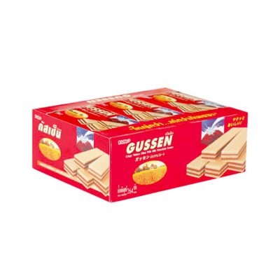 Gussen Wafer Milk Chocolate 22 g x 12.กัสเซ็น เวเฟอร์สอดไส้ครีม รสมิลค์ช็อกโกแลต 22 กรัม แพ็ค 12 ซอง