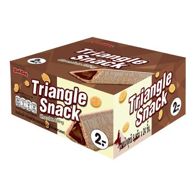Triangle With Chocolate 8 g x 24.ไตรแองเกิล สแน็ค วิท ช็อกโกแลต ฟิลลิ่ง 8 กรัม แพ็ค 24 ชิ้น