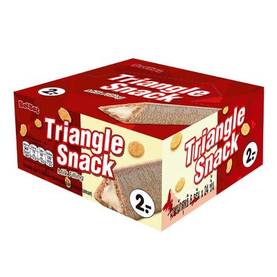 Triangle Snack With Milk 8 g x 24.ไตรแองเกิล สแน็ค วิท มิลค์ ฟิลลิ่ง 8 กรัม แพ็ค 24 ชิ้น