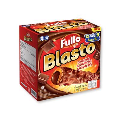 Fullo Blasto Chocolate Wafer 18g x 15 Pcs.ฟูลโล บลาสโต เวเฟอร์ ช็อกโกแลต 18 กรัม x 15 ชิ้น
